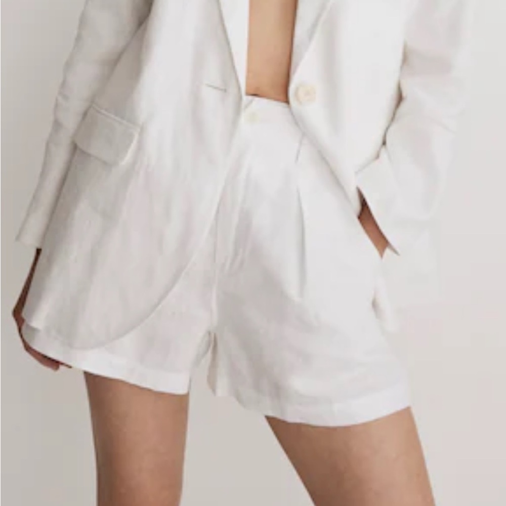 Madewell linen shorts in white size 8 nwot